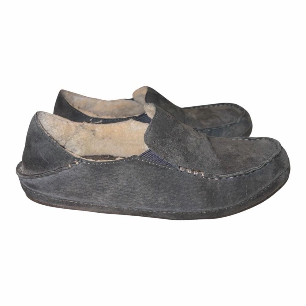 ✨Olukai Women's Nohea Sheepskin Grey Sz 9 Slippers✨ - Picture 4 of 8
